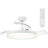 Philips Solr LED Ceiling Light + Ceiling Fan with Retractable Blades White | 3 Shades of White Light, Remote Control, Intense