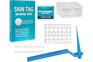 Rpanle Fibrom Entfernungsgerät für 2 mm bis 4 mm Stielwarzen, Muttermal Entfernen, mit 36 Skin Tag Remover Patch, Konische Kupplung, Spot Repair Hydrocolloid Patches Haut-Tag Abdecken Und Verbergen