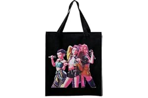 KEVRDRT Tote Bag Femme Kp0-P Dem-0n Hun-ters, Sac en Tissu 35x40cm avec Design Hun-trix, Sac en Toile de Coton, Cadeau pour Femmes et Fans d'Anime d'Anniversaire et Noël