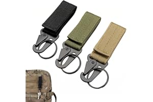 EODKSE Llaveros tácticos de Nylon con mosquetón y Hebilla de Metal para Camping y Senderismo al Aire Libre, Set de 3 Piezas con Junta tórica para Correa