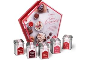 TEA SHOP - Set Tea Desserts - Surtido de Tés para Momentos Dulces - Rooibos Marron Glacé, Gingerbread, Yogurtea, Toffee, Blueberry Muffin - Ideal para regalo