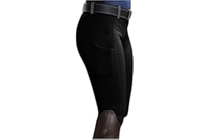 KBOPLEMQ Mallas de equitación para mujer, niñas, niños, con ribete en la rodilla y bolsillo interior, elásticas, para equitación, equitación, ciclismo