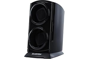Klarstein Uhrenbeweger, Automatik-Uhrenbeweger, Watch Winder, Uhrenbeweger für Automatikuhren, Automatischer Uhrenbeweger mit Platz für 2 Uhren, LED Beleuchtung, 3 Drehmodi, 4 Rotation