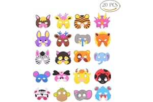 CCINEE 20 Kids Foam Animal Masks for Party Bag Fillers