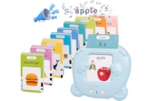 BEBESTER Talking Flash Cards Early Educational Toys 255 Double-Sided Flashcards 510 Words Autism Speech Therapy Toys for Toddlers Age 1 to 6 Preschool Learning Toys (Blue)