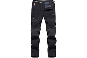 MAGCOMSEN Men's Water Resistant Fleece Lining Winter Trousers Warm Outdoor Workwear Hiking Skiing Pants with Mulit Zip Pockets