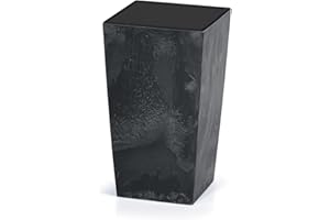 Deuba® Macetero Alto Grande 26L Plantas Maceta con Inserto Flores Interior Exterior 50x26,5x26,5cm Antracita