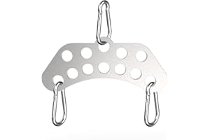 J Bryant Edelstahl-Adapterplatte für Doppel-zu-Einfach-Riemenscheibe – Verbindungsstück für Kabelzuggeräte im Fitnessstudio mit 3 Karabinern für LAT-Zug, Trizeps, Bizeps und Funktionelles Training