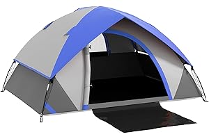 Outsunny Camping Tent, 2 Man Dome Tent, 3000mm Waterproof, with Sewn-in Groundsheet, Carry Bag and Top Hook, for Fishing Hiking Festival