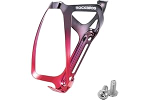 ROCKBROS Portabidón Bicicleta Soporte Botella de Aluminio para Ciclismo MTB Bicicleta Carretera Negro Rojo