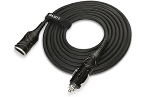 PAXO 5 m przedłużacz samochodowy 12 V, bezpiecznik 15 A, przewód gumowy z wtyczką i gniazdem, taśma na rzepy, do gniazda zapalniczki samochodowej