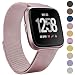 Produktbild eDriveTech for Fitbit Versa Strap, Milanese Mesh Stainless Steel Metal Bracelet Sports Wristbands with Magnet Lock Adjustable Replacement Bands for Fitbit Versa Special Edition Smart Watch Accessory