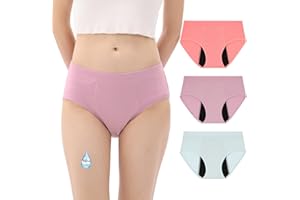 INNERSY Period Pants for Teenage Girls Heavy Flow Cotton Menstrual Underwear 10-18 Years Pack of 3
