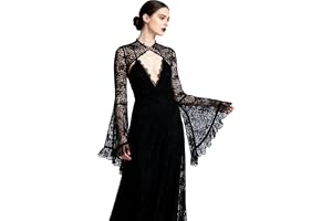 keland dam gotisk lolita spets shrug jacka topp lång ärm bolero crop top