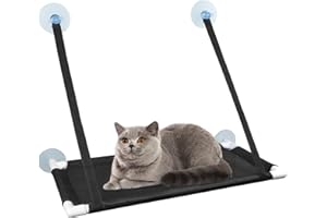 REAQUE Katzen Fensterliege | Fensterliege für Katzen | Fenster Katzenhängematte 60 * 35cm für Katzen bis 22 kg | Katzen Hängematte Fenster mit starkem Saugnapf, Fensterplätze für Katzen