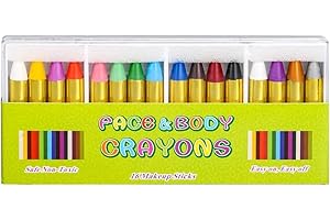 DZXIN Visage Peinture, 16 Couleurs Crayons Maquillage Artistique, Sûr, Non-Toxique, Lavable, Peinture Corporelle pour Enfants, Cosplay, Carnaval, Anniversaire, Halloween, Pâques, Noël