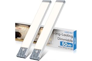 HIBOITEC Luce Led Sottopensile, 50LED Luci Armadio con Sensore, Dimmerabile Barra Led Sottopensile, USB Ricaricabile, Magnetica Adesiva, Senza Fili Luci per Armadio (Luce Calda, 25,5cm)