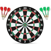 NK Spor Profesyonel Dart Tahtası Seti - &Ccedil;ift Taraflı Dartboard (12 İn&ccedil; / 30 cm ve 15 İn&ccedil; / 38 cm Se&ccedil;enekleriyle) + Kanatlı Da