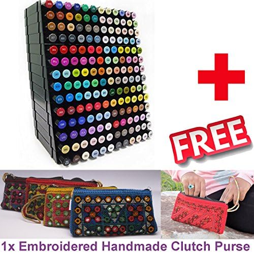 Crafters Companion Spectrum Noir Universal Black Storage Pen Trays with Free Hand Crafted Bag by Russell Sanders (18 Trays for 216 Pens)