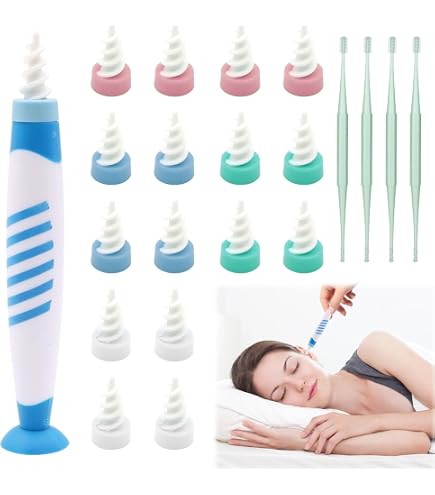 Nettoyeur D'oreilles Avec 16 Embouts Jetables - Pour Enlever Facilement Le Cérumen - Neuf Et Pratique