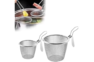 PANDAXUN Cestello per pasta a rete, in acciaio inox, per bollire e sbollentare, con inserto per pasta, colino da appendere, utensili da cucina per spaghetti, ramen, pho e verdure