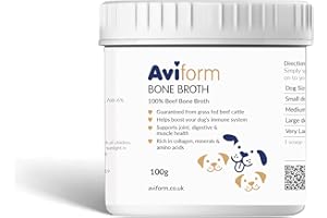 AVIFORM Beef Bone Broth Powder for Dogs – Grass-Fed Beef – High Collagen Content – Supports Joints, Skin, Coat & Digestion – Nutrient-Rich Meal Topper (100g)