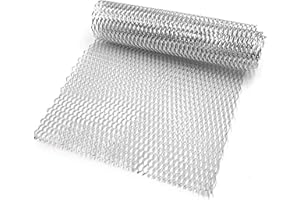 IKASUS Alu Renngitter,Aluminium Racegitter Streckgitter,Universal Auto Car Grill Mesh Net Aluminiumlegierung Alu Kühlergrill Einsatz Blatt Gitter Körper Stoßstange Rauten Grill,100x33cm,Silber 8 X 25mm