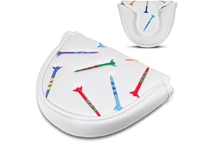 QESSUVNC Putter Head Covers Mallet Premium Magnetic Closure Half Round for Golf Headcover Pu Leather Mallet Putters Cover