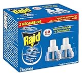 Sin olor Raid Eléctrico Líquido Antimosquitos - 2 Recambios para 60 Noches compatibles con todos los Difusores Raid, Acción Rápida y Constante contra Mosquitos Comunes y Tigre