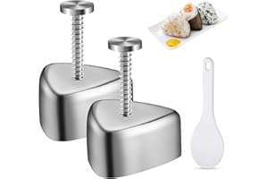 Nizirioo Lot de 2 moules à sushi moule à omnitours triangulaire moule à boules de riz acier inoxydable