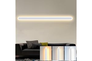 ZTWLEED Applique da Parete Interno,36W 4400LM Lampada da Parete LED 3000K/4000K/6000K,Bianco Applique da Parete Interno Moderno per Soggiorno Camera da Letto Scala Corridoi 100CM AC 220V
