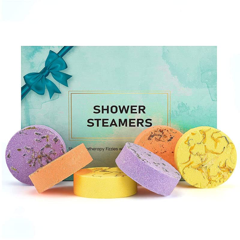 Vitalogy - Shower Steamers - Set of 6 Shower Bath Bombs Fizzies with Essential Oils for Relaxation, Stress Relief and Nasal C