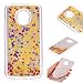 Produktbild Flüssig Spiegel Hülle für Moto E4 Plus [Nicht für Moto E4], Silikon Case Schutzhülle Handyhülle Glitzer Flüssig 3D Bling Bling Liebesherzen Glitter Glänzend Luxus Treibsand Liquid Sparkle Cover Tasche für Motorola Moto E4 Plus,Hancda Handytasche Lustig Spiegel Mirror Silikonhülle Dünn Etui Slim Weich Flexibel Transparent Bumper Plastik Backcover für Motorola Moto E4 Plus - Gold