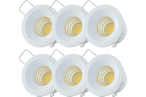 yeerockal Lot de 6 Mini Spots Encastrés 3 W avec Transformateur Remplaçable Boîtier Intérieur en Aluminium Spots LED Encastrés pour Verrières Balcons éclairage de Plafond (Noir)