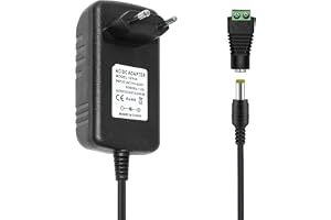 Tesfish 12V 4A Strömförsörjning Transformator 48W Adapter 5,5 x 2,1/2,5mm för CCTV, Kamera, Router, LED Remsa Ljus, LED Strip