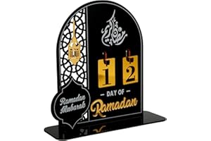 LEEWENYAN Ramadan Decorations for Home Ramadan Advent Calendar, Acrylic Eid Kareem Countdown, Ramadan Mubarak Advent Calendar, Eid Countdown Calendar Ramadan Gifts for Islamic Muslim Al-Fitr Party Supplies