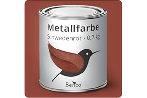 Berico Metal Paint - Swedish Red - 0.7 kg - 4-in-1 Premium Metal Protective Paint - Direct on Rust - For Steel, Zinc, Aluminium, Copper and Iron