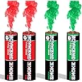 Pack of 4 Ring Pull Smoke Grenades with Ideal for Paintball Weddings Photoshoots & Special Effects, 2 Mixed Colour Pack (2 Red & 2 Green)