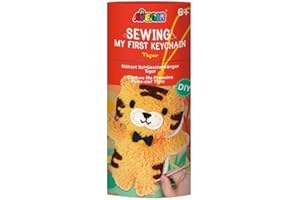 Avenir 6301637 - Kit da cucito fai da te, portachiavi con tigre, set creativo per bambini, dai 6 anni in su