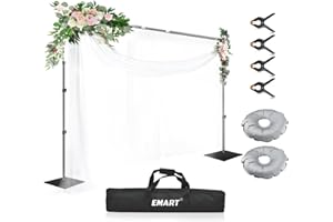 EMART 3x3m Supporto Fondale Fotografico con Base, Sistema di Supporti Sfondo Professionale Set con Borsa di Trasporto per Studio, Fotografia Prodotto