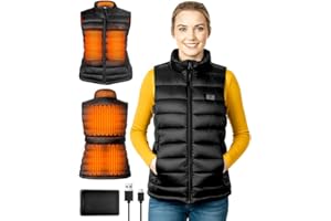 Onherm Beheizbare Weste Damen mit Powerbank 10000mAh, Beheizte Weste Damen Heizweste Jacke mit 6 Heizzonen und 3 Temperaturen(45℃-65℃), Schlanke Damen Wärmeweste für Outdoor Skifahren Arbeit