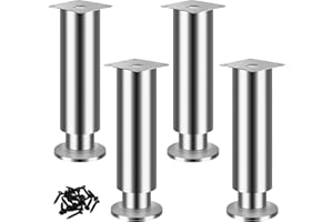 LRHAFET Möbelfüße Höhenverstellbar,Möbelbeine Metall Edelstahl, Möbelfüße Verstellbare, Furniture Legs,Möbelbeine für Schrank Fernsehschrank Bett Sofa Nachttisch Lehrstuhl. (20cm)