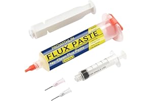 PROWITHLIN prowtihlin Stagno per Saldare, 1 Pezzi Paste per saldatura con 2 Aghi, 1 Spingitore & 1 Siringa - Flussante per Saldatura a Stagno, ecc - Ideale per Saldatura a Stagno e Riparazioni BGA/PCB