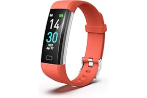 Atan Fitness Tracker with Heart Rate & Blood Oxygen Monitor – Smart Watch for Android & iOS, IP68 Waterproof, Sleep & Stress Tracking, Multi-Sport Mode, Step Counter, 7-Day Battery Life (Orange)