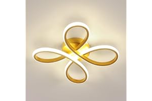 Comely Plafon LED Techo Moderna, 30W 3375LM 30cm Lamparas de Techo, Luz de Techo LED para Dormitorio Salon Comedor, Luz Neutra 4500K, Oro