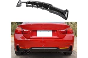 TGFOF Difusor de Parachoques Trasero para BMW Serie 4 F32 F33 F36 418i 420i 428i 435i 440i M Sport 2014-2020 Cenefa Inferior Parachoques Alerón de Labios (ABS negro brillante salida única)
