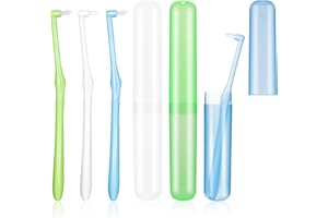 Cerolopy 6pcs Single Tuft Toothbrush with Case Soft Interspace Toothbrushes Interdental Toothbrush Travel Mini Trim Toothbrush for Braces, Detail Cleaning
