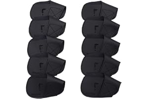 GOCHSS I Golf Iron Headcover 10 st PU passar båda högerhänta klubbar golfklubbsskydd för Titleist Callaway Ping Taylormade passar fler varumärken golfjärn.