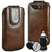 Produktbild N4U Online Premium PU-Leder Flip Pull Tab Hülle Tasche mit Magnetbandverschluss und USB-Kfz-Ladegerät für Samsung Galaxy Mini 2 S6500 - Braun