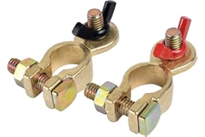 GTIWUNG Set di Morsetti per Batterie, 12V/24V Connettori di Batteria con Dado ad Ala, Staccabatteria Auto, Batteria Terminali, Morsetto Interruttore Stacca Batteria Positivo e Negativo,1 Coppia